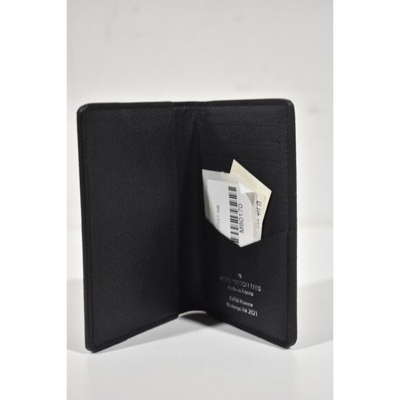 Louis Vuitton Distorted Damier Black White Orange Logo Pocket Organizer Wallet - Picture 6 of 8